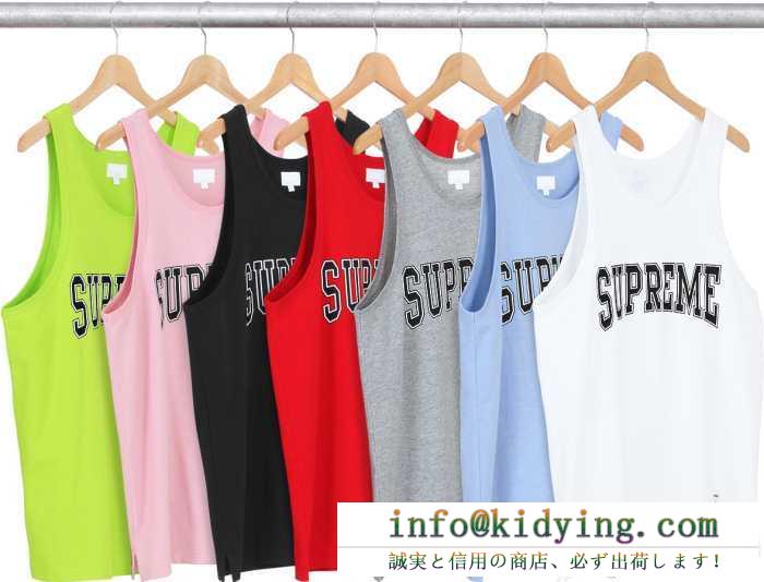 肌触りのいい supreme シュプリーム 15ss collegiate tank top タンクトップ 男女兼用 2色可選