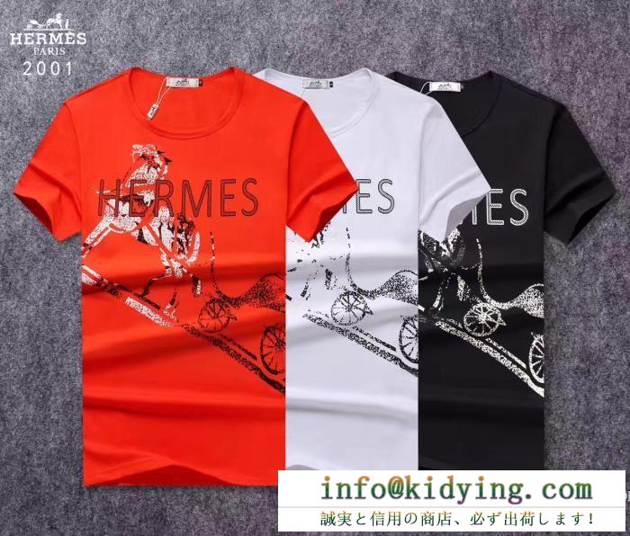 半袖Tシャツ クールビズ hermes エルメス ファション性の高い 2017 3色可選