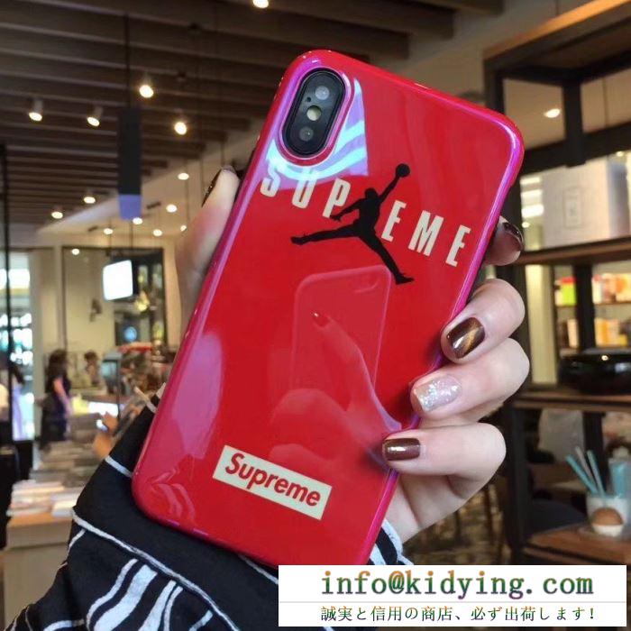 ins鏡面 supreme× jordan ジョーダン スマホケース コピー 手触り良い iphoneケース 限定色 クリスタルブルー