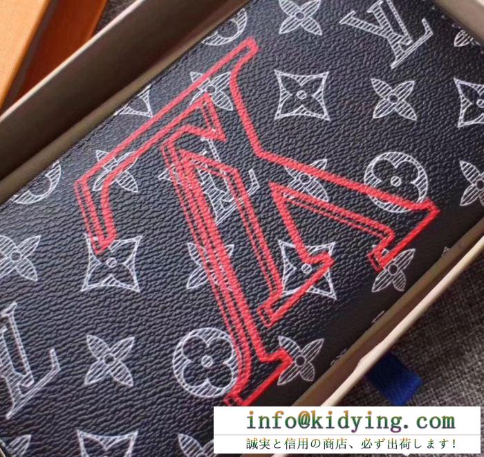 人気新作到着!!ルイ ヴィトン 長財布 upside down定番 louis vuitton 優れた品質 レザー プリント ロゴ 値下げ！