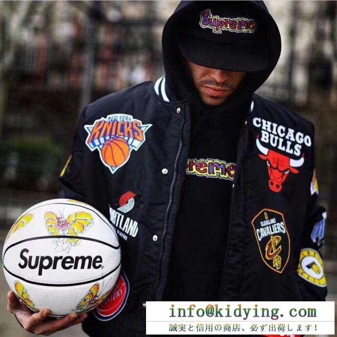 新登場Supreme 18ss nike nba warm-up jacketシュプリームコピー男女兼用ジャケットブラック、ホワイト