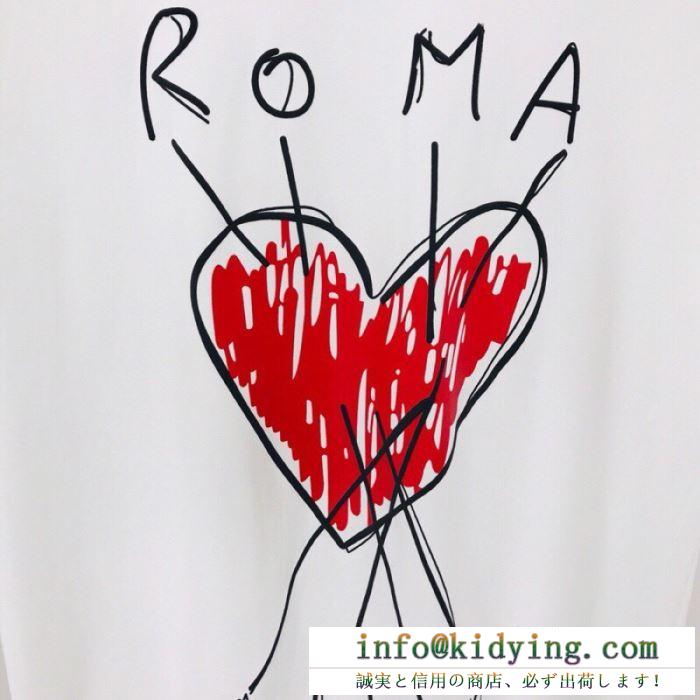 フェンディFENDI ユニセックス ｔシャツ トレンド感が漂うアイテム roma amor コピー ブラック ホワイト ユニーク 最高品質