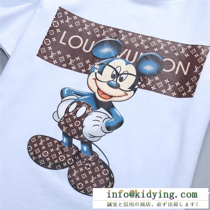 半袖Tシャツ 2色可選 2019春夏の流行りの新品 カジュアルなのに高感度が高く louis vuitton ルイ ヴィトン