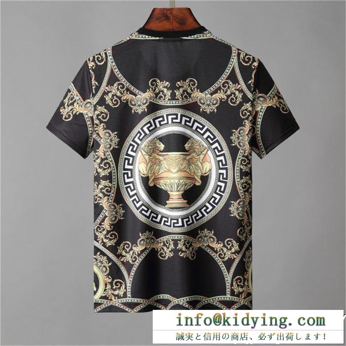 顧客セール大特価早い者勝ち 19ss新作大人気旬トレンド versace ヴェルサーチ 半袖tシャツ 2色可選