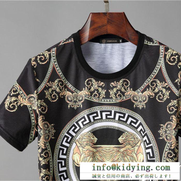 顧客セール大特価早い者勝ち 19ss新作大人気旬トレンド versace ヴェルサーチ 半袖tシャツ 2色可選