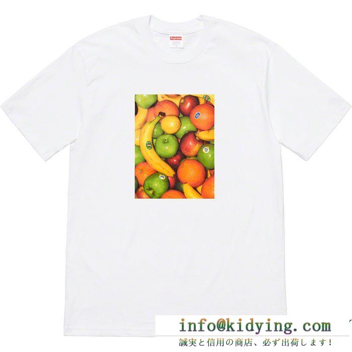 SUPREMEシュプリーム tシャツ コピーfruit-teeフォトプリント半袖ボックスロゴ遊び心あるクルーネック