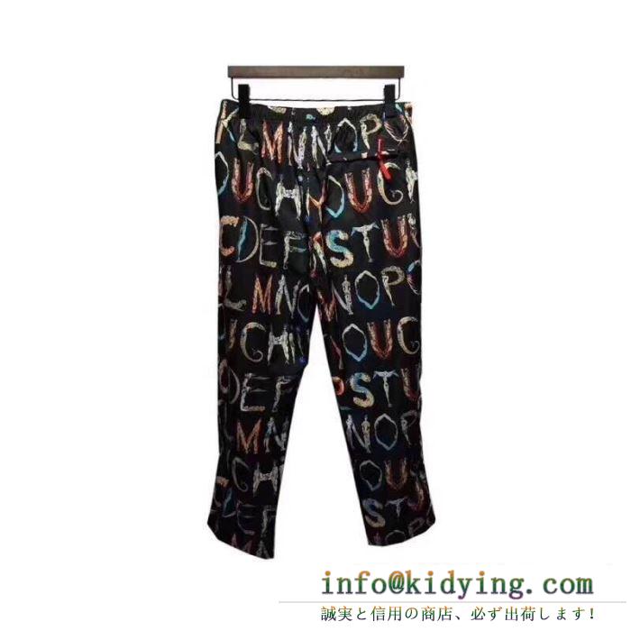 スエットパンツ 幅広い着ができる優れた 2019春夏は人気定番 upreme alphabet silk pant