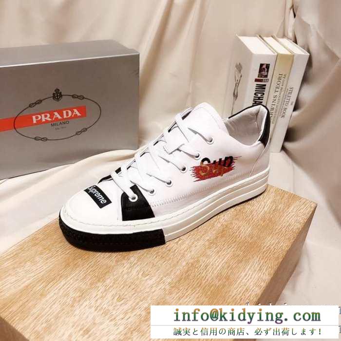 PRADA スニーカー メンズ 高いデザイン性でおしゃれさんを魅了 限定品 プラダ コピー ホワイト ストリート 厚底 ブランド 激安