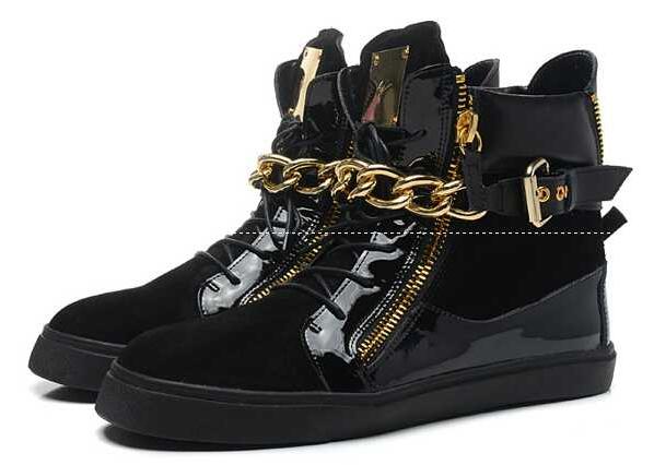 お洒落なGiuseppe zanotti ジュゼッペ ザノッティスーパーコピー 履き心地が良好な黒いメンズスニーカー.