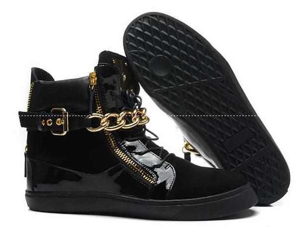 お洒落なGiuseppe zanotti ジュゼッペ ザノッティスーパーコピー 履き心地が良好な黒いメンズスニーカー.