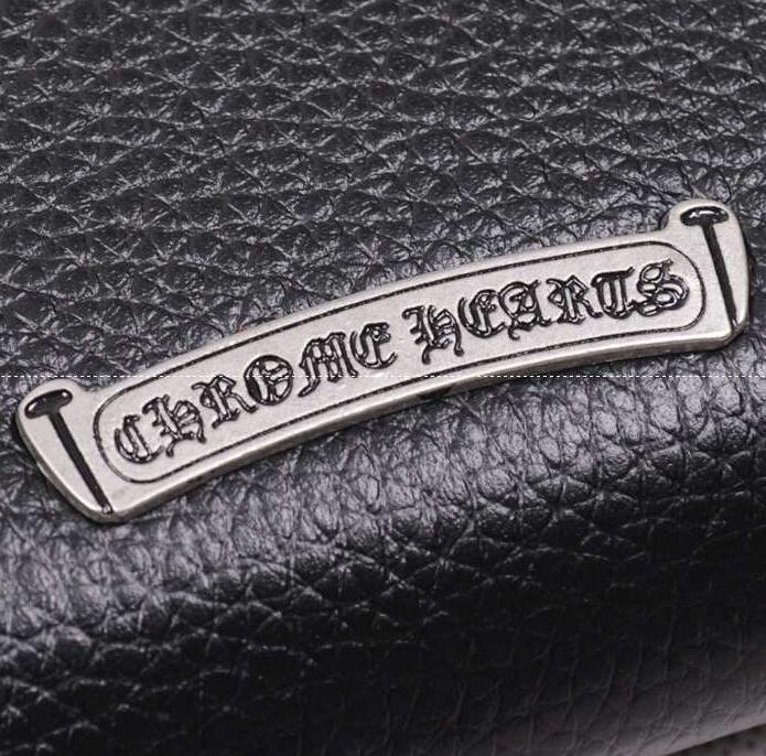 2017年夏大販売新品のChrome hearts クロムハーツ 長財布 メンズ rec f zip f ジップ ブラッククロス 十字架 レディース メンズヘビーレザー ロングウォレット.