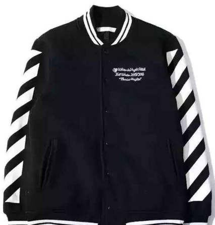 カッコイイ off white オフホワイトジャケット着こなしメンズスタジャントップス