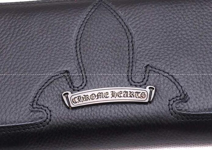 高品質なChrome hearts rec f zip#2 bsフレア ヘビーレザー ブラック クロム ハーツ 財布 コピー 男女兼用ロングウォレット.