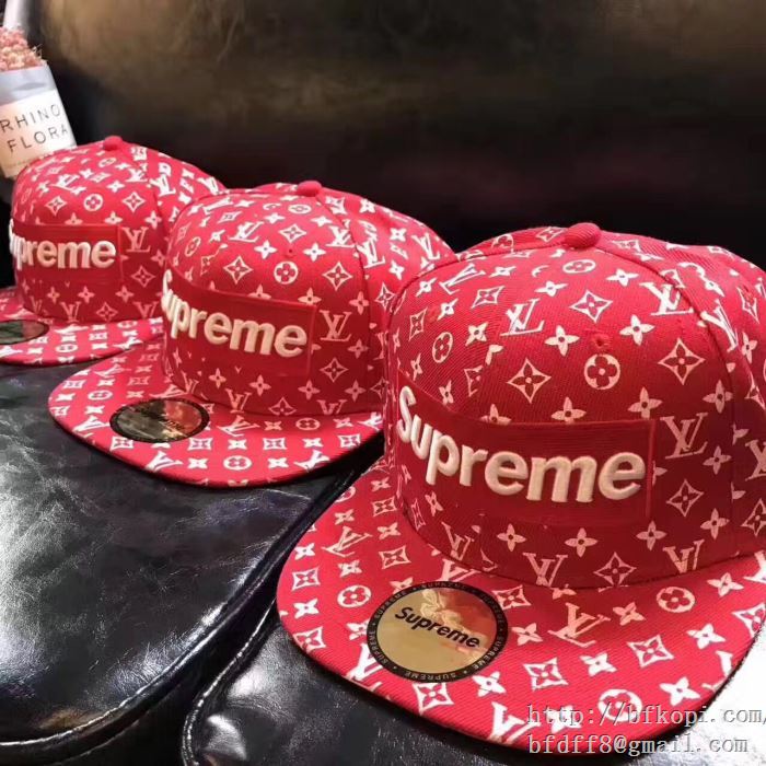 限定セールお買い得2017新作SUPREMEシュプリーム 偽物 キャップ supreme ×ルイヴィトン 野球帽 サイズ調節可能最高ランク キャップ 赤色