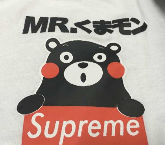 可愛いシュプリームＴシャツBOX logo プリントくまモンsupreme半袖tシャツクールネック2色可選