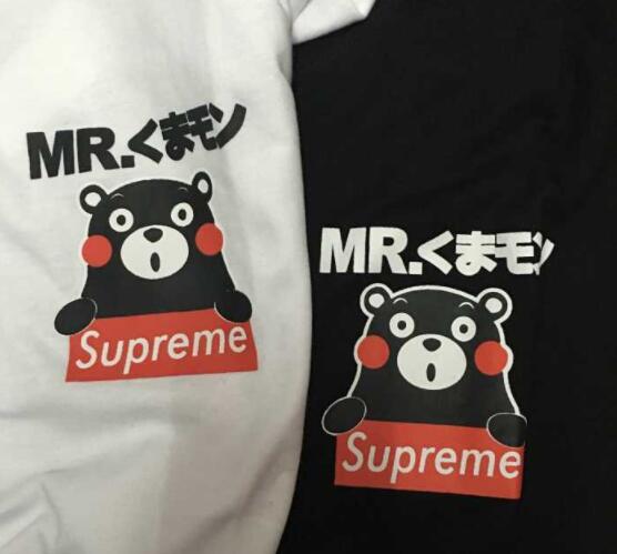 可愛いシュプリームＴシャツBOX logo プリントくまモンsupreme半袖tシャツクールネック2色可選