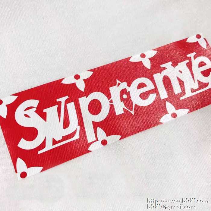 Supremeシュプリーム通販 半袖tシャツ ルイヴィトンｘシュプリーム ボックスロゴ付き 男女兼用 ブラック ホワイト グレー3色 