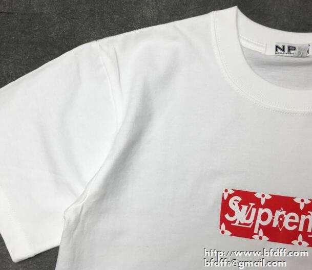 Supremeシュプリーム通販 半袖tシャツ ルイヴィトンｘシュプリーム ボックスロゴ付き 男女兼用 ブラック ホワイト グレー3色 