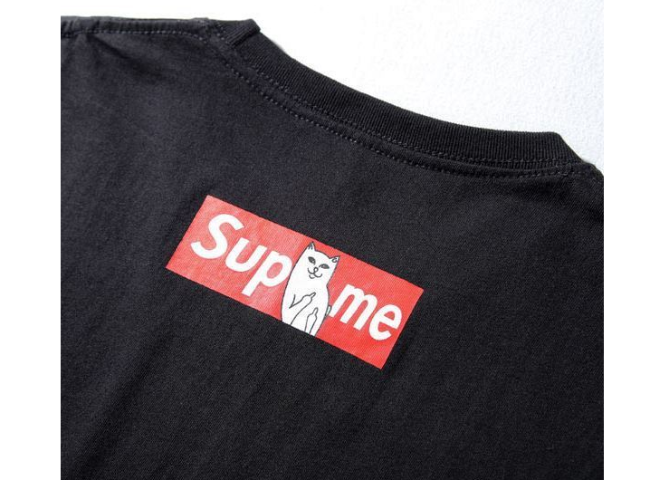 夏季超人気 シュプリームtシャツ 激安 supreme box logo クルーネック コットン半袖tシャツ かわいい猫さん 2色可選