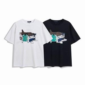 ルイ ヴィトンオシャレが楽しめる半袖Ｔシャツ黒色白色LOUIS VUITTONスーパーコピー