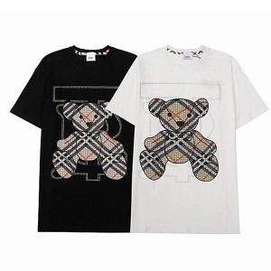 BURBERRYスーパーコピー半袖Ｔシャツ黒色白色バーバリー芸能人愛用