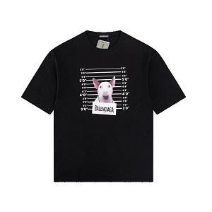 バレンシアガＴシャツスーパーコピー かわいいイヌ 半袖黒色白色BALENCIAGA