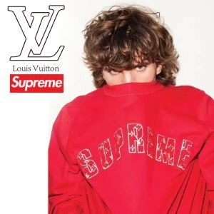 2017新作SUPREME ×ルイヴィトン【LV Arc Logo Crewneck】×LOUIS VUITTON　パーカー　偽物モノグラムアーチロゴスウェット 赤色 3色可選