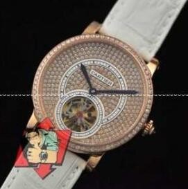 人気通販Cartierカルティエスーパーコピー腕時計　ダイヤモンド付き　レディースウォッチ　クオーツ時計　ホワイトレザーベルト　ゴルード