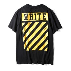 大人気 OFF-WHITE Ｔシャツ オフホワイト半袖クルーネックプリント斜めストラップ2色可選