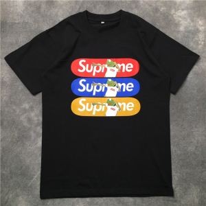 2018今年大流行SUPREME通販激安ロゴプリントホワイト、ブラックシンプル＆定番シュプリームクルーネックＴシャツ