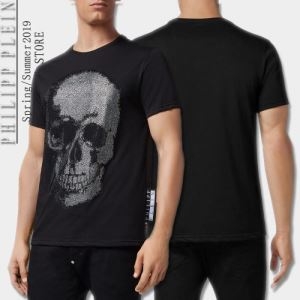 PHILIPP PLEIN フィリッププレイン ｔシャツ ストリートなどに大活躍アイテム コピー 通勤通学 カジュアル ブラック 激安