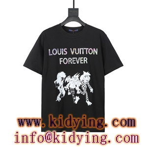 ピエロ人物プリントLouis Vuitton メンズ ヴィトン 激安 ｔシャツ LVロゴ コピー