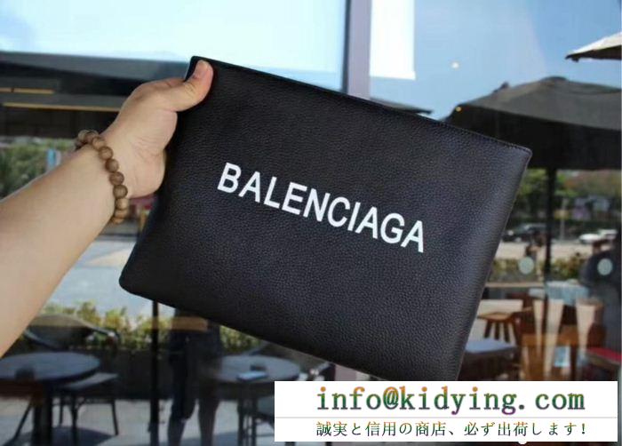 2018新品BALENCIAGAバレンシアガバッグコピーロゴレザー大特価のクラッチバッグ