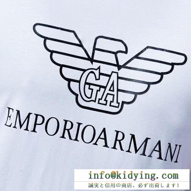 数量限定定番人気　アルマーニ tシャツメンズコピーお手頃で人気上昇中　ARMANI黒白2色フロントプリントロゴ　半袖tシャツスーパーコピー　