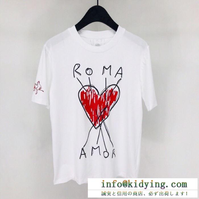 フェンディFENDI ユニセックス ｔシャツ トレンド感が漂うアイテム roma amor コピー ブラック ホワイト ユニーク 最高品質