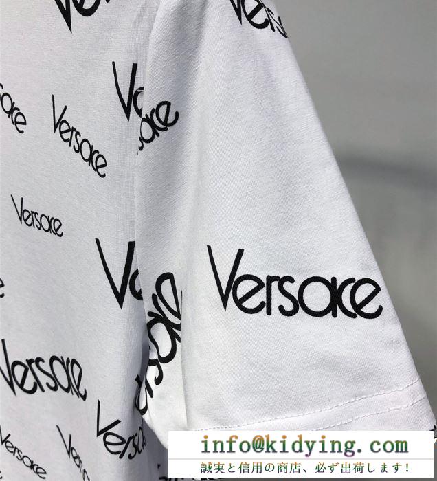 2019春新作正規買付 国内配送 春夏新作完売雑誌掲載 versace ヴェルサーチ 半袖tシャツ 2色可選