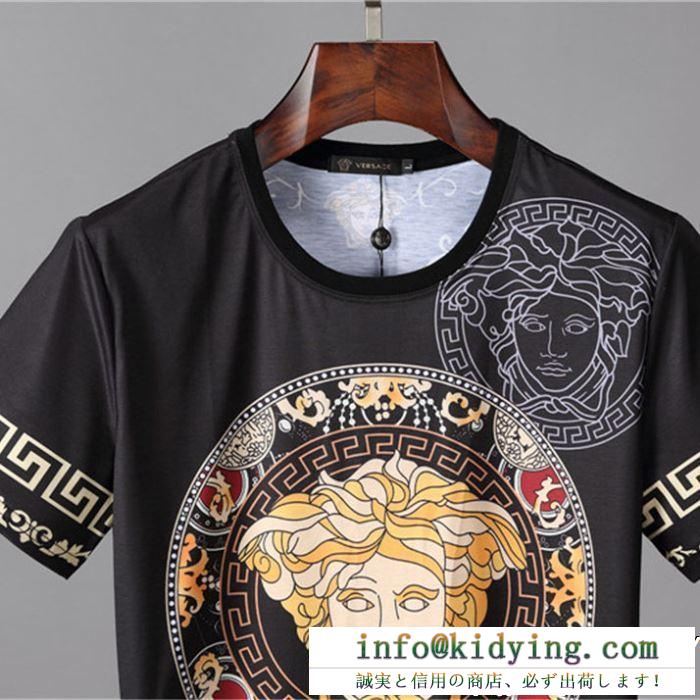 好感度が高いアイテム versace ヴェルサーチ 半袖tシャツ ss19春夏入荷人気のスピーディ海外限定新作