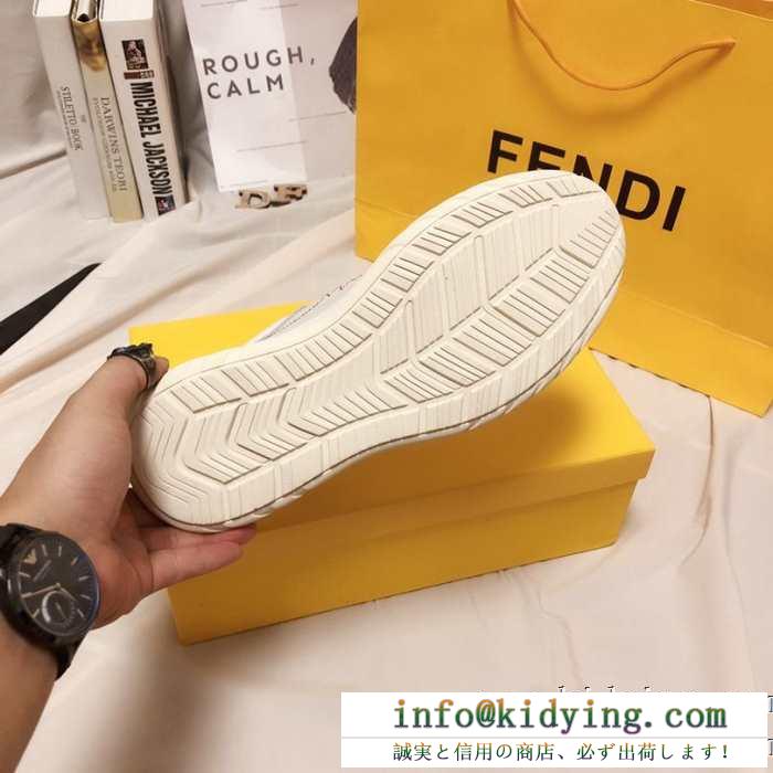 FENDI スニーカー メンズ 上品な大人っぽいコーデに最適 2019人気 フェンディ スーパーコピー ホワイト 日常 ブランド セール