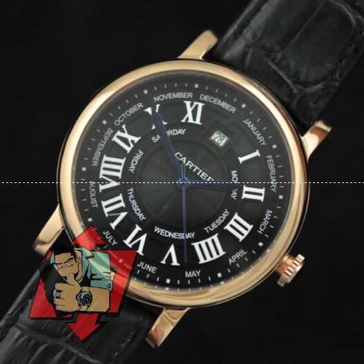 大人っぽい印象のカルティエ コピー、cartierの超特価豊富な黒いメンズ、レディース腕時計.