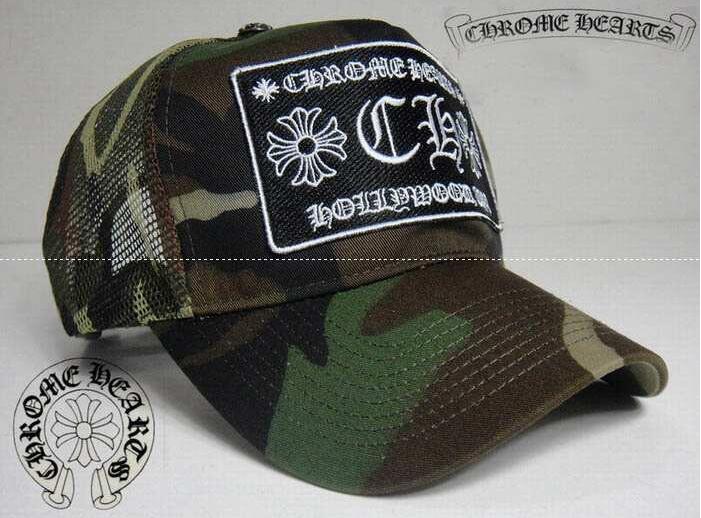 大人気なクロム ハーツ 偽物 アパレル メンズトラッカーキャップ chプラスパッチ カモフラージュ ブラック chrome hearts メッシュ帽子.