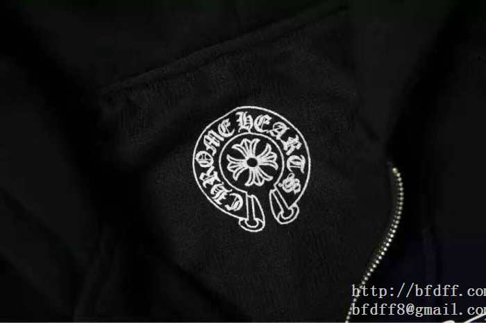 完売再入荷CHROME hearts クロムハーツパーカー新作 男女兼用パーカー偽物 ブルゾン ブラック フード付き