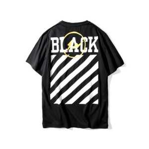 大絶賛！ オフホワイト OFF-WHITE BLACK 2017春夏 半袖 2色可選