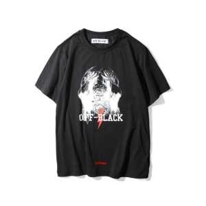 お洒落自在 2017春夏 オフホワイト OFF-WHITE-BLACK 半袖 2色可選 カッコいい印象を付ける