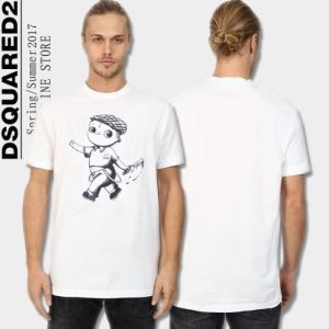 2色可選 2017春夏 DSQUARED2 ディースクエアード 半袖Tシャツ 豊富なサイズ