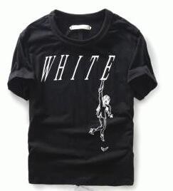 品質保証定番人気なオフホワイト シャツ 着こなし 黒 OFF-WHITE メンズ 半袖クルーネックTシャツ.