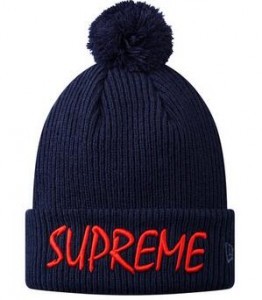 柔らかい高品質なシュプリーム 偽物Superme New Era FTP Beanie 男女兼用のネイビーニット帽子刺繍ロゴ