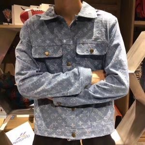 超激得100%2017新品SUPREME×ルイヴィトン【Jacquard Denim Trucker Jacket】×LOUIS VUITTONボタンパーカー偽物 シュプリーム デニムジャケット