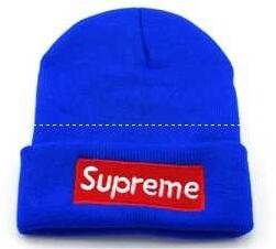 肌触りが良いSupremeシュプリーム通販激安ニット帽子　ボックスロゴ付き　キャップ　ブルー