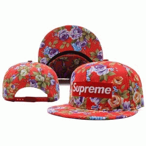 SUPREMEシュプリーム偽物通販キャップ　ボックスロゴ付き　花のベースボールキャップ　赤色