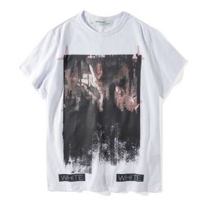 存在感拔群のオフホワイトシャツコピーストリートスタイルクルーネック半袖Tシャツ